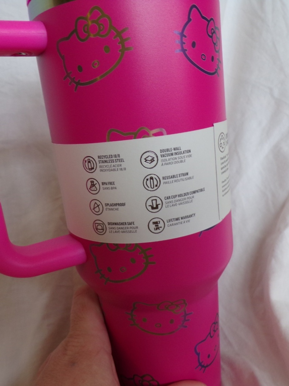Stanley Quencher H2.0 FlowState Hello Kitty 40oz Pink Tumbler NIB Sanrio - Picture 5 of 7